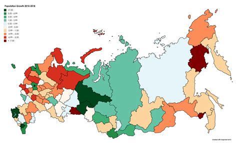 Population growth in Russia 2010-2018 [6576 × 3990] : r/MapPorn