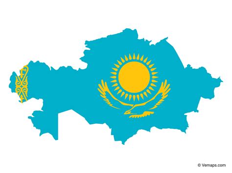 Flag Map of Kazakhstan | Free Vector Maps