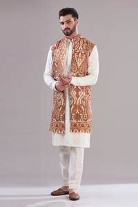 Buy Multi Color Georgette, Cotton Embroidery Floral Kalamkari Work Long ...