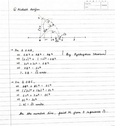 Locate √3 on number line with a number line and suitable steps also ...
