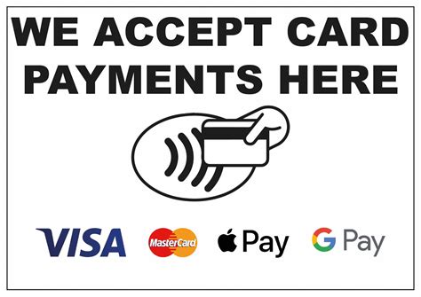 We Accept Card Payment sticker - VISA,MASTERCARD, APPLE,GOOGLE PAY ...