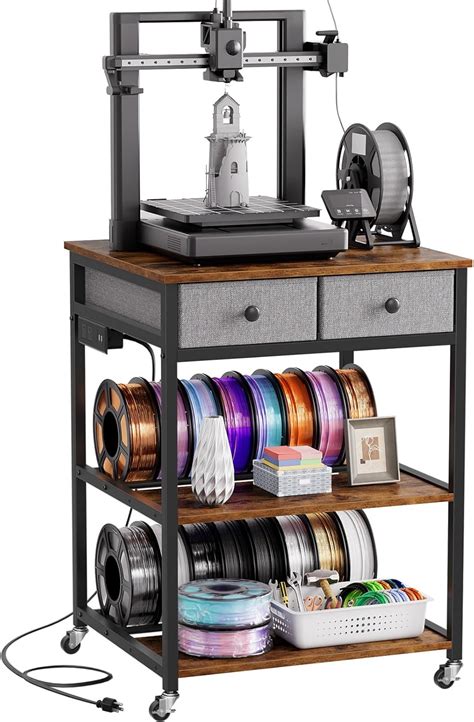 Portin 3D Printer Stand with Power Outlet & Drawers India | Ubuy