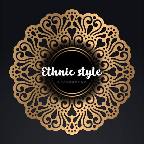 Sfondo scuro con mandala fiore | Vettore Premium