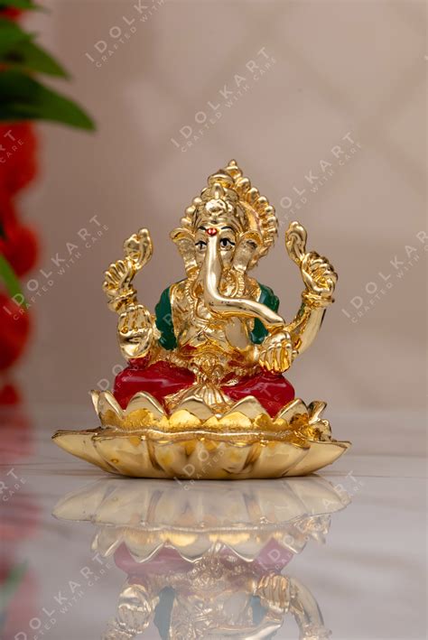 Buy Authentic 24K Gold Plated Ganesha Idol Statue Online in India ...