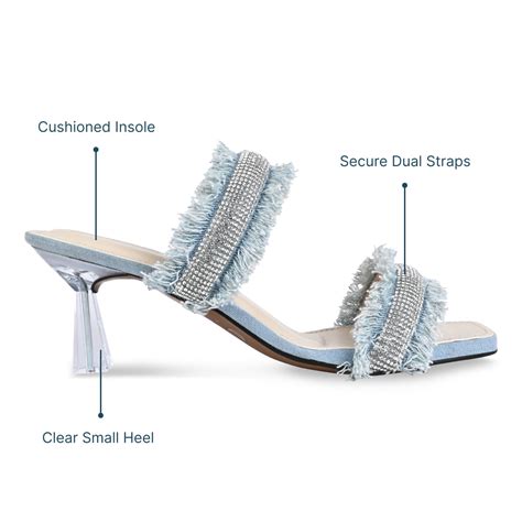 Denim Embellished Heels – The CAI Store