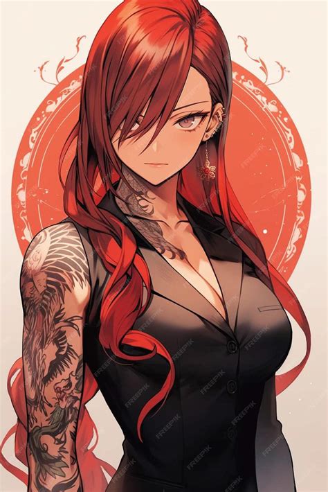 Premium AI Image | A anime character red background