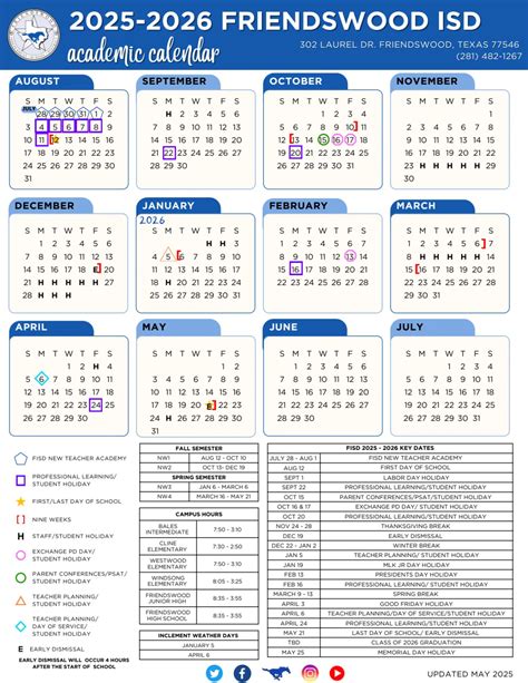 Friendswood ISD 2025-2026 Academic Calendar - Galveston Island News