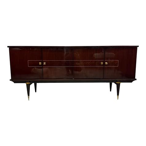 French Art Deco Dark Brown Mahogany Sideboard or Credenzas 1940s ...