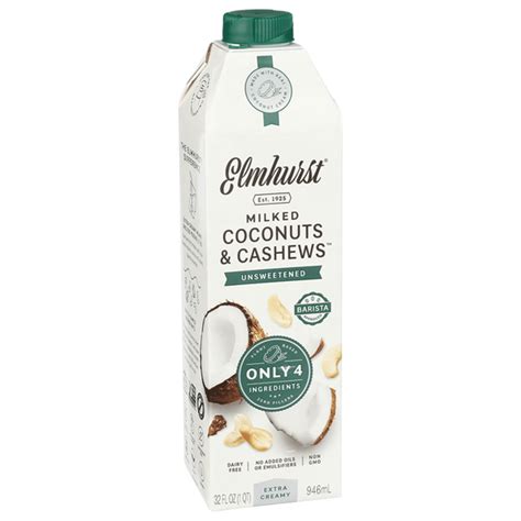 Elmhurst Unsweetened Coconut Cashew Milk (32 fl oz) Delivery or Pickup ...