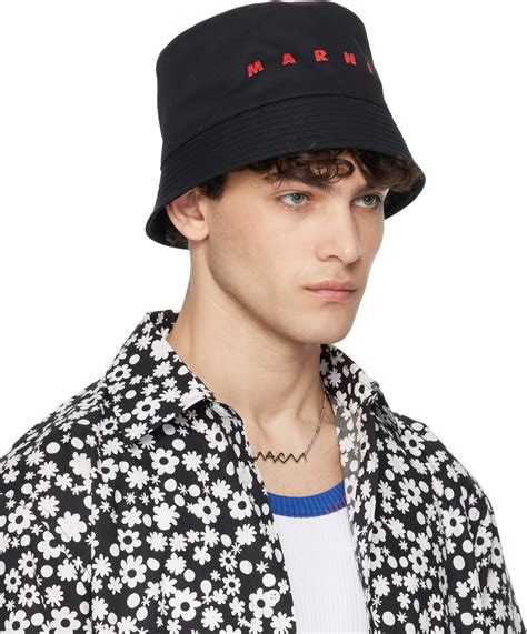Marni Black Gabardine Bucket Hat Marni