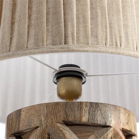 Ivora Rustic Mango Wood Lamp | Lattice Carved Table Lamp – Tesu