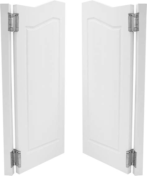Double Swinging Door, White Wood Cafe Door Swing Saloon Doors with ...