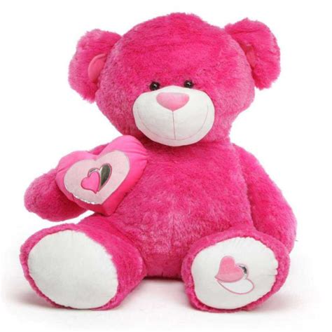 Buy Dark Pink 5 Feet Big Teddy Bear with a heart Online at Lowest Price ...