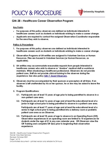 Fillable Online SHADOWING/OBSERVATION PROGRAM APPLICATION Fax Email ...