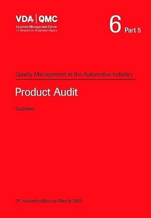Buy VDA Volume 6 Part 5 : Product Audit - Guideline, 3rd Revised ...