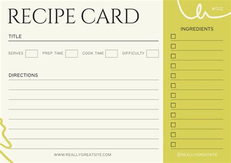 Free, custom printable recipe card templates online - Worksheets Library