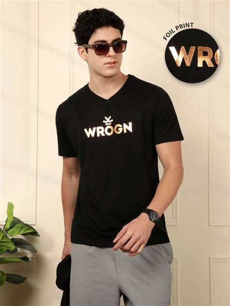 Foil Printed T-Shirt | Black – Wrogn