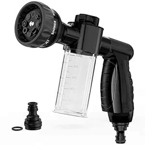 Garden Hose Nozzle, High Pressure Spray Gun Nozzle, 8 Spray Patterns ...