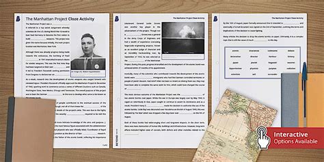 The Manhattan Project Cloze Activity