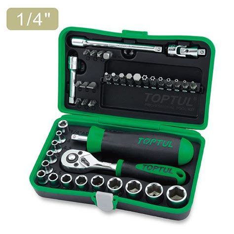 Toptul - 41PCS Professional Grade 1/4" DR. Flank Socket Set - GADW4101