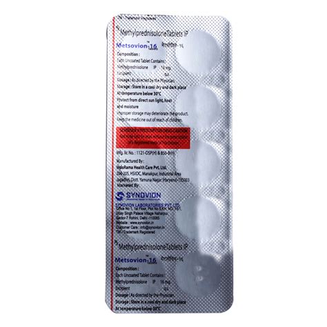 Metsovion 16 mg Tablet 10's Price, Uses, Side Effects, Composition ...