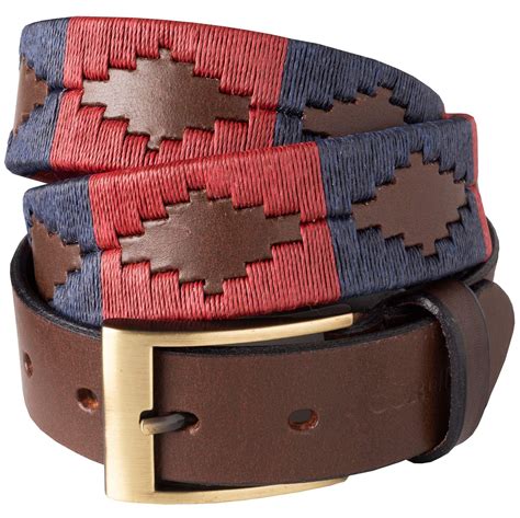 Red Navy Windsor Argentinian Polo Belt | Men's Country Clothing | Cordings