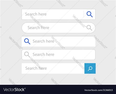 Search bar web fields interface design Royalty Free Vector
