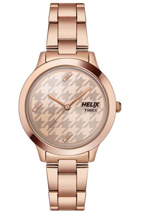Timex Helix Rose Gold Dial Women Watch Tw022Hl14