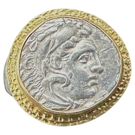 Ancient Greek 4th Century BC Alexander the Great Coin Sterling and 18K ...