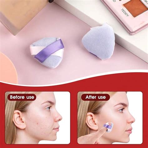 10 Peças Esponja de Pó Triangular com Esponja de Dedo, Mini Esponja de ...