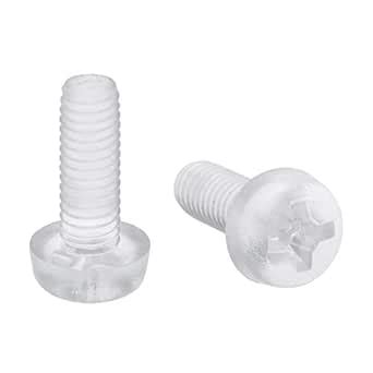 uxcell M3x8mm Plastic Screws PC Transparent Acrylic Phillips Cross Pan ...