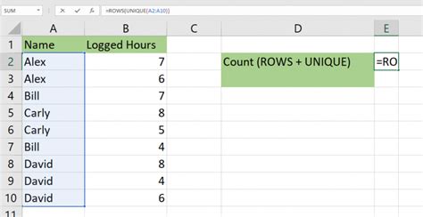 Image result for Count Unique Excel