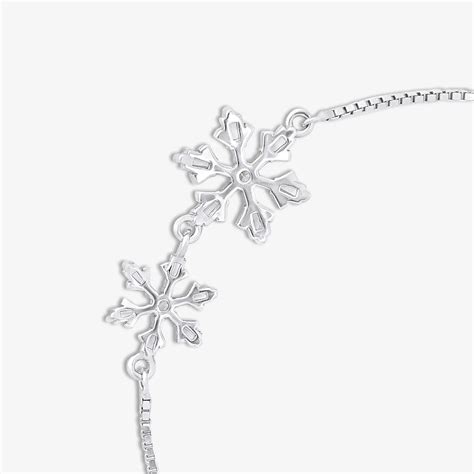 Buy Pure Silver Snowflake Bracelet Winter Radiance Crystal