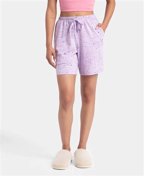 Buy Super Combed Cotton Relaxed Fit Printed Sleep Shorts with Side ...