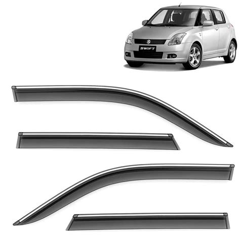 KINGSWAY® Swift Side Door Visor Car Rain Guard Compatible with Maruti ...