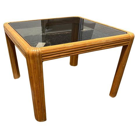 Rattan And Glass Coffee Table