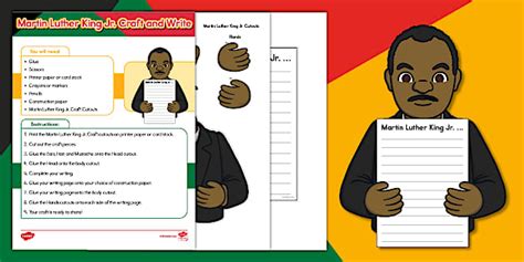 Martin Luther King Jr. Craft and Write Activity - Twinkl