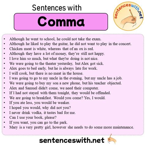 Image result for Comma Sentence Examples