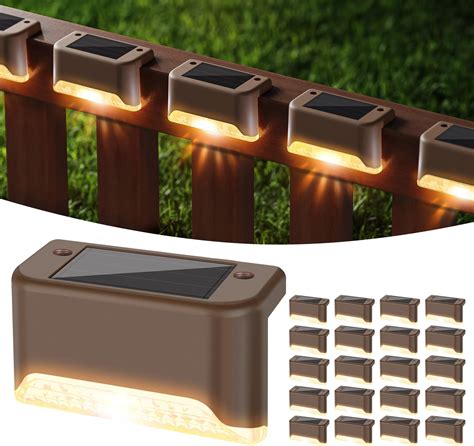 MAXvolador 20-Pack Solar Deck Lights, Waterproof LED Solar Powered ...