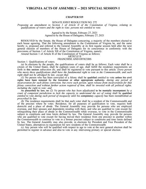 SENATE JOINT RESOLUTION NO. 272 by Norfolk Circuit Court Clerk's Office ...