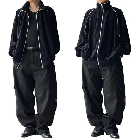 【vibes sport】 Oversized velours piping design track jacket | ELCASION/ELCA