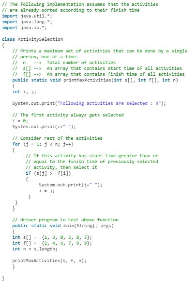 Activity Selection Problem - Algorithms - Computer Science Engineering
