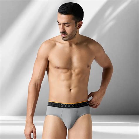 Buy Men’s Ash Grey Zest Tactel Briefs – XYXX Apparels