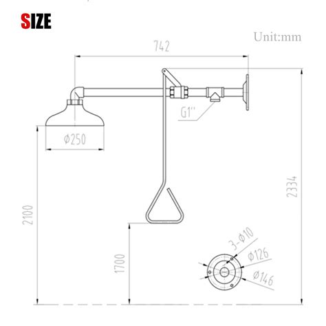 CGOLDENWALL Emergency Shower Safety Shower Station can Match with ...