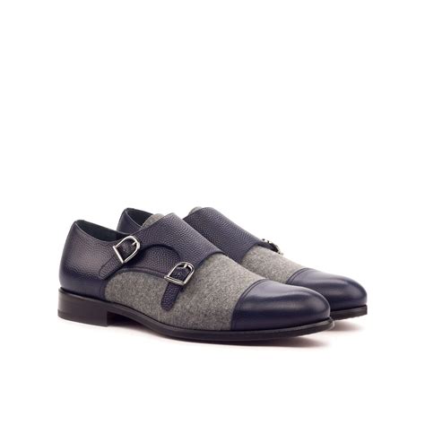 Sleek Soles Double Monk Shoe Navy