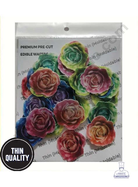 CAKE DECOR™ Edible Pre Cut Wafer Paper - Small Rose Flower Cake Topper ...