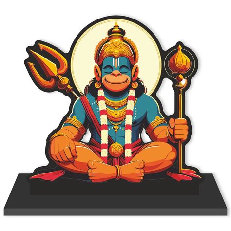 Buy CVANU Wooden Idols & Figurine Table Top Hanuman Ji Decorative Item ...