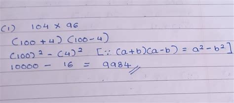 Evaluate the following product without multiplying directly. (1) 104 × ...
