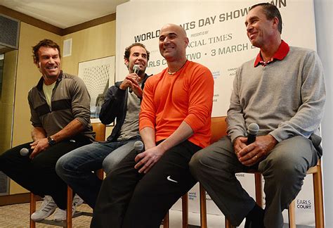 PHOTOS: Agassi, Sampras World Tennis Day showdown in London - Rediff Sports