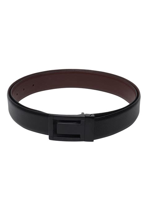 Men Black & Brown Solid Reversible Leather Belt – Teakwood Leathers